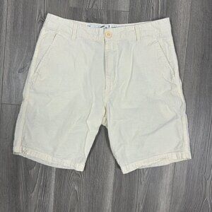 US Vintage by Exist Men’s Yellow White Seersucker Shorts Size‎ S Summer Preppy